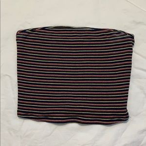 GARAGE Striped Strapless Top